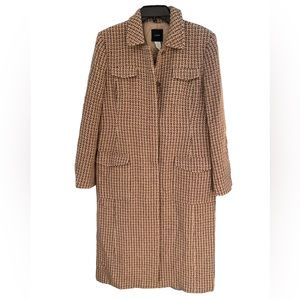 Rare J Crew Classic 100% Wool Tweed Overcoat Multi Color Size 12